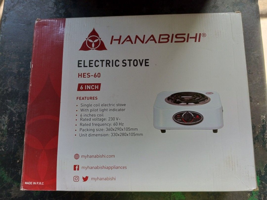HANABISHI ELECTRIC STOVE HES 60 (6 Inch), Furniture & Home Living