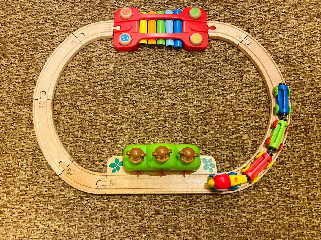 Hape wooden xylophone train track set