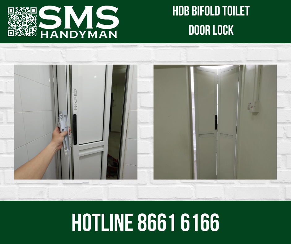 bathroom bifold door with lock