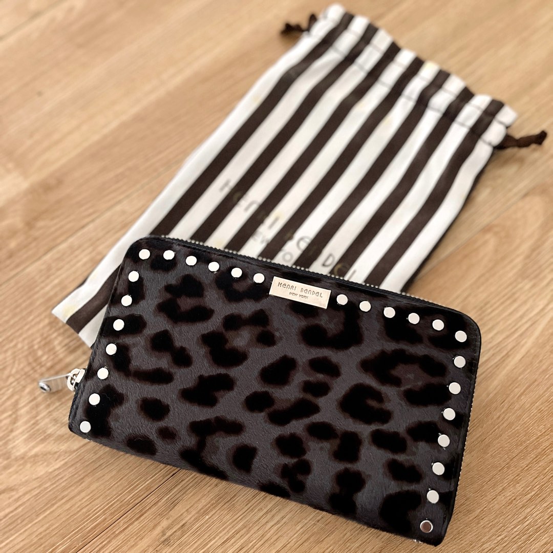 Henri Bendel Leather Leopard Calf Hair Wallet Women s Fashion