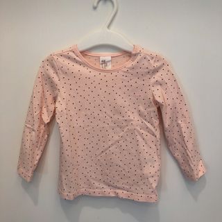 H&M 女寶 尺寸90 18m 長袖上衣 二手 粉紅色