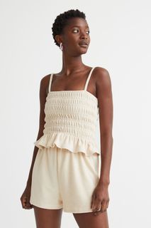 H&M Smocked Terry Strappy Top