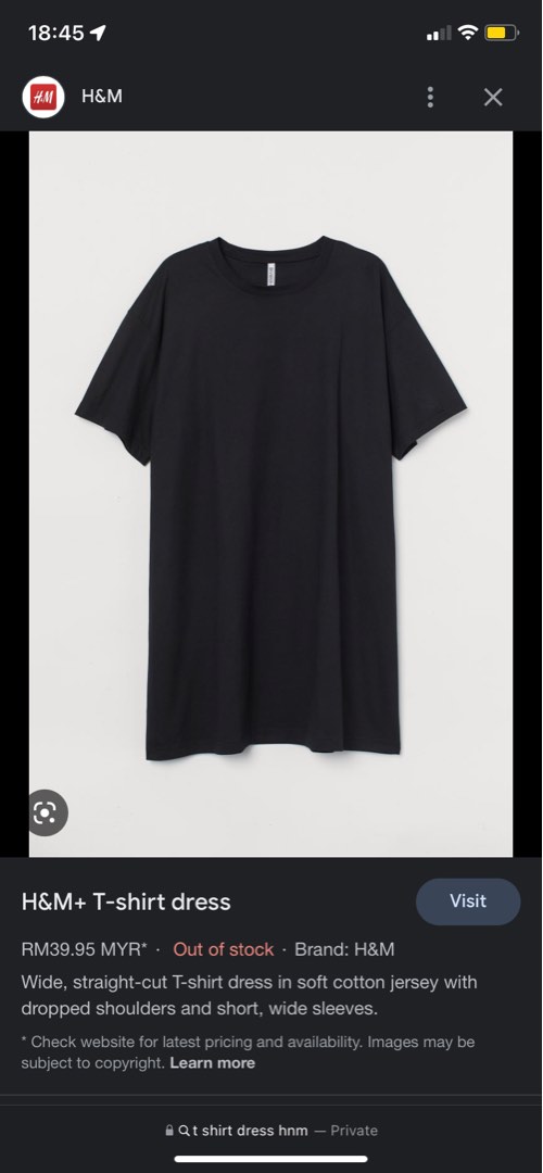 H and m tshirt top dress
