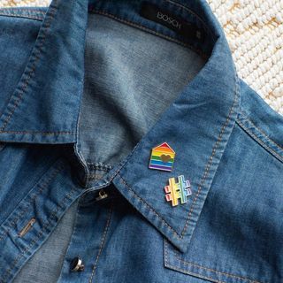 HOLA Rainbow系列 金屬別針2入組 彩虹 琺瑯