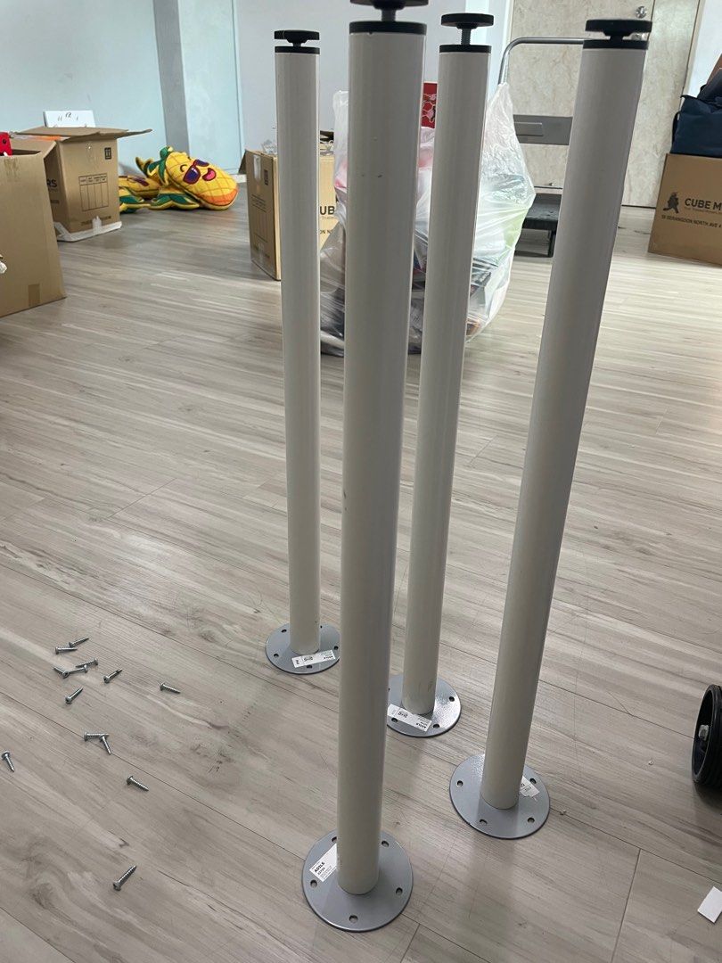 IKEA Adils table leg white, Furniture & Home Living, Furniture, Tables ...