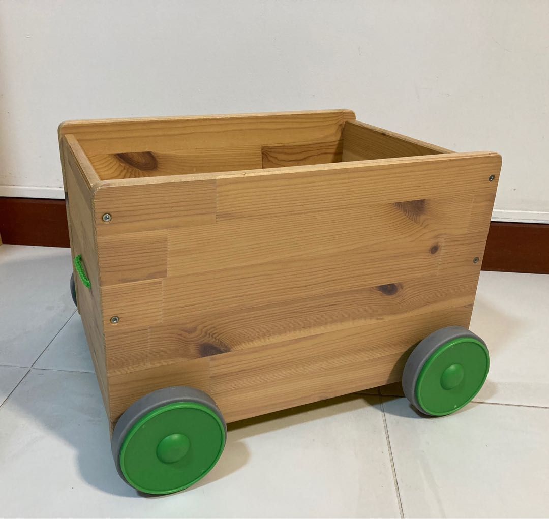 Wooden toy deals box on wheels