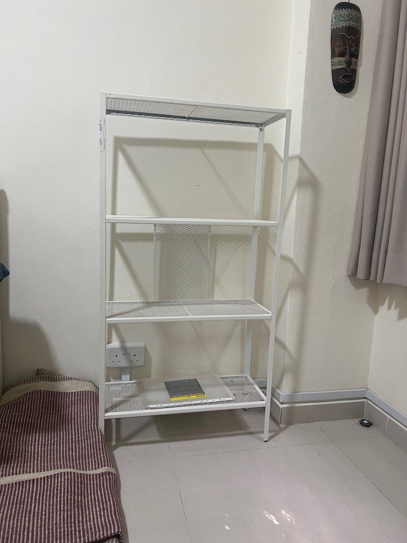 IKEA White Metal Shelving unit, Furniture & Home Living, Furniture ...