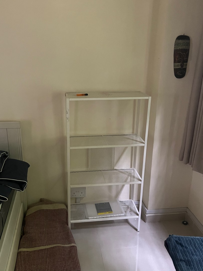 IKEA White Metal Shelving unit, Furniture & Home Living, Furniture