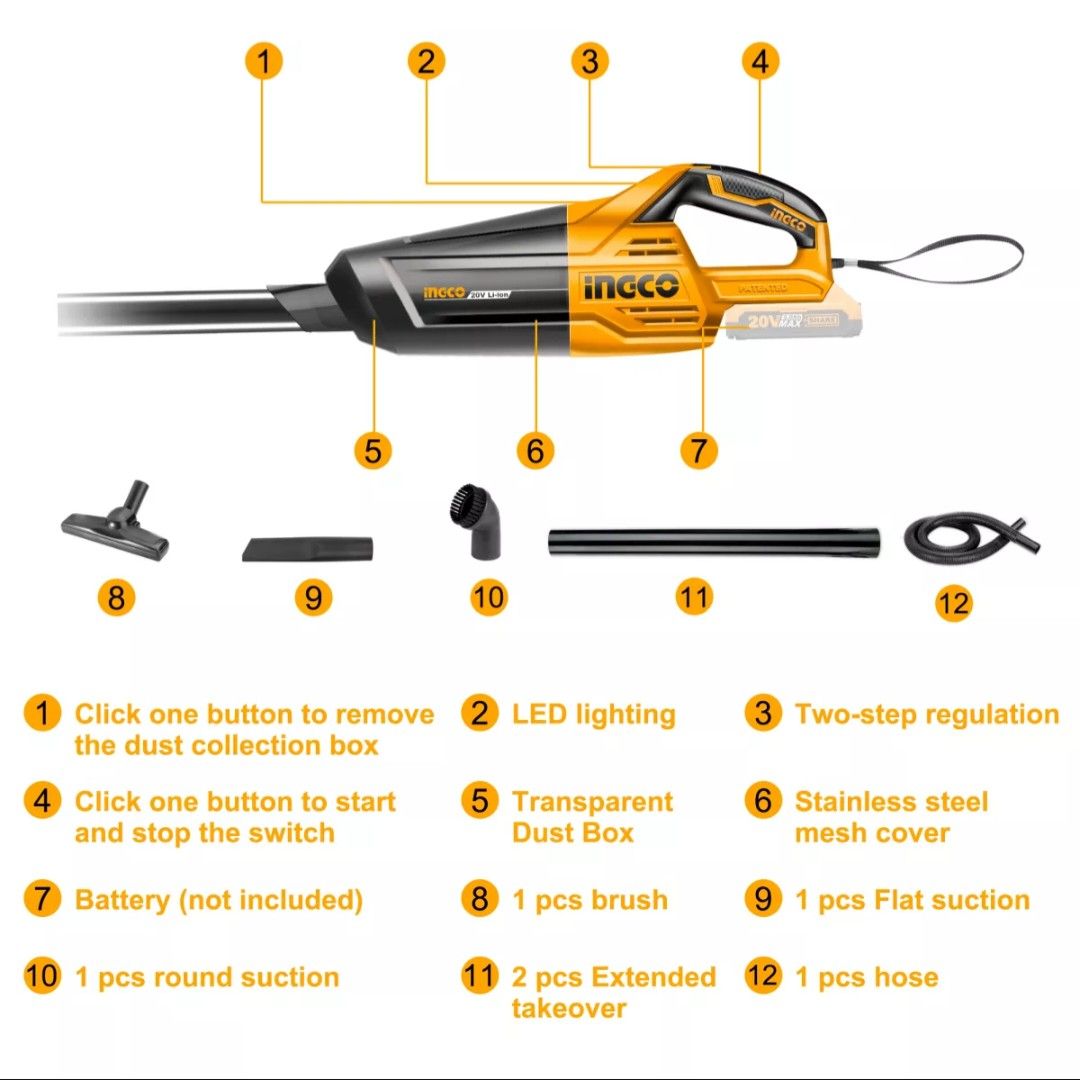 Ingco cordless vacuum cleaner, TV & Home Appliances, Vacuum Cleaner