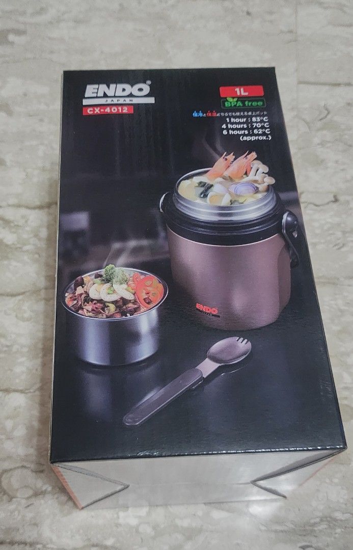 Japan Endo Thermal Food Jar 1 litre, Furniture & Home Living, Kitchenware & Tableware, Food