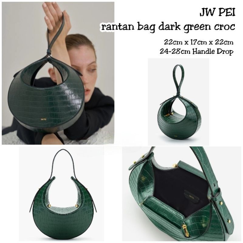 JW PEI Rantan Bag - Dark Green Croc + JW PEI Rantan Bag - Brown