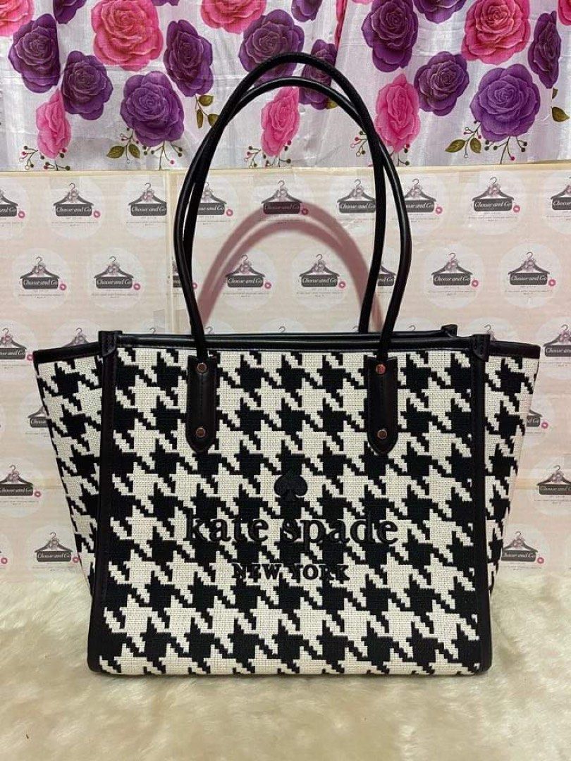 Kate Spade Houndstooth Tote Bag, Women's Fashion, Bags & Wallets, Tote Bags  on Carousell