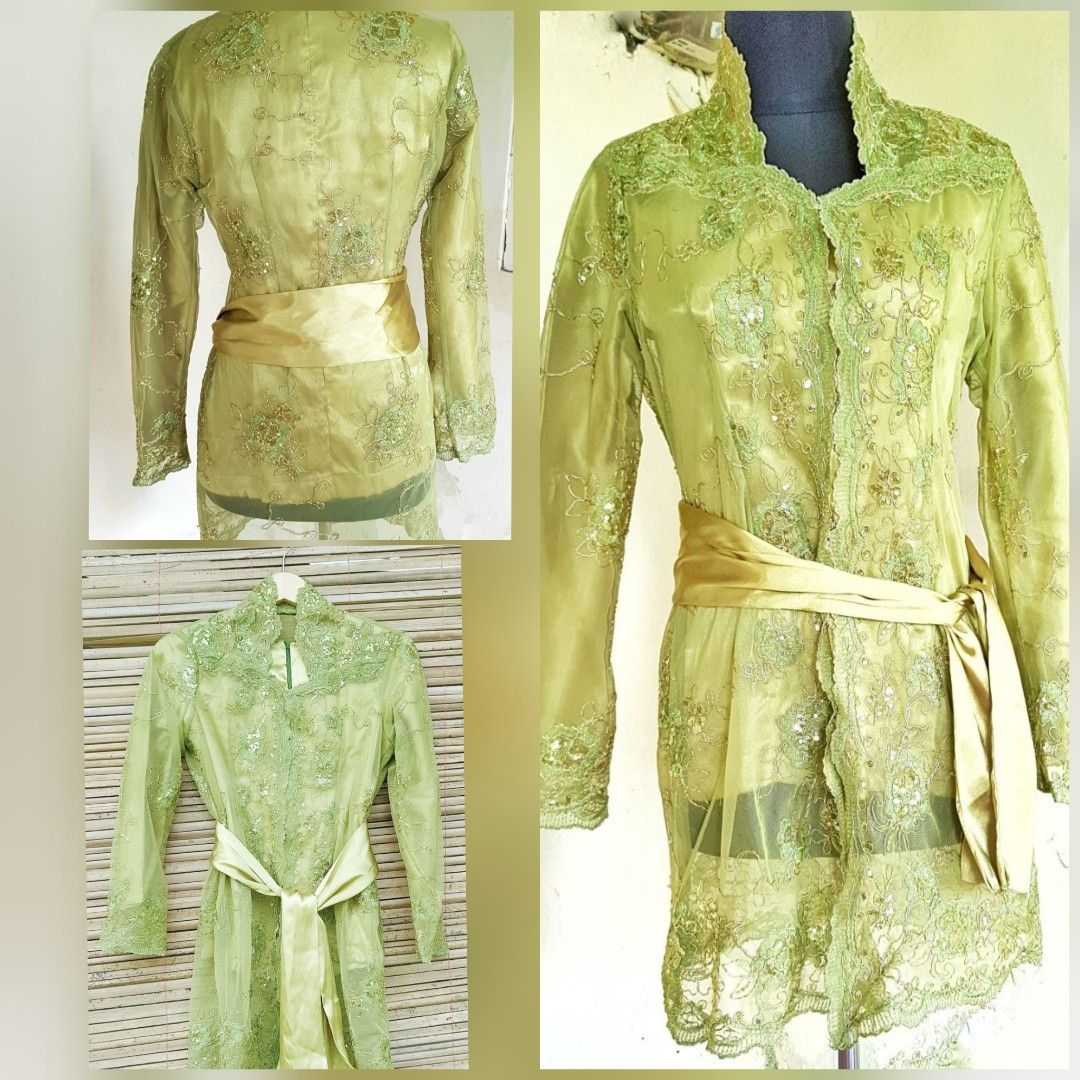 Baju Kebaya dewasa Modern warna Hijau, Fesyen Wanita, Pakaian Wanita