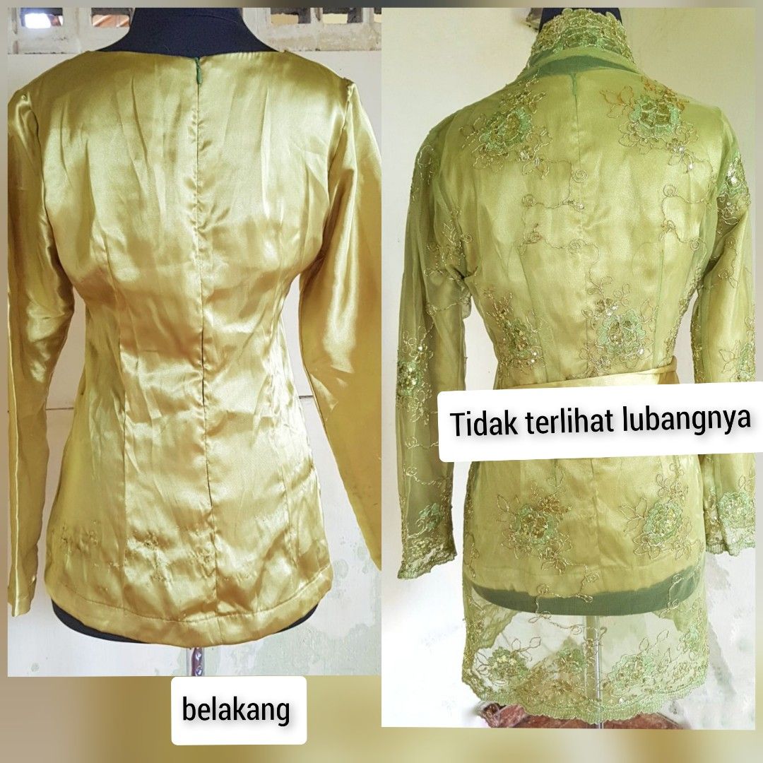 Baju Kebaya dewasa Modern warna Hijau, Fesyen Wanita, Pakaian Wanita