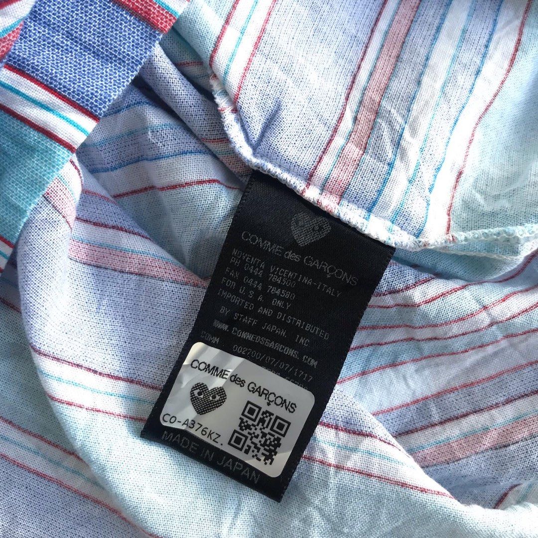 Kemeja play cdg comme des garcons, Fesyen Pria, Pakaian ...