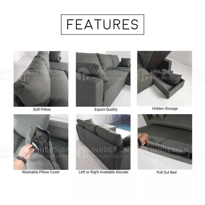 L Shape Sofa fabric free delivery, Furniture & Home Living, Furniture