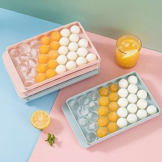 [Local Stock] 3D Pink Blue Round Ice Ball Jelly Dessert Pudding Fruit Maker Mold Tray