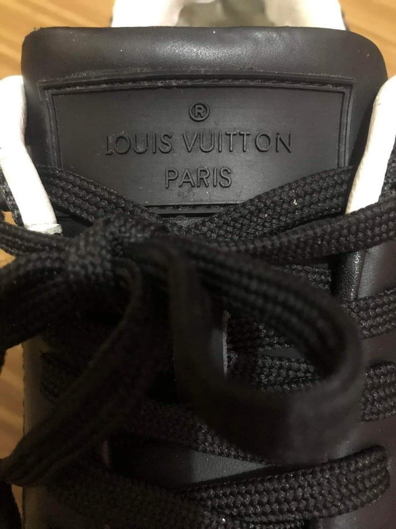 Louis Vuitton Black Damier Fabric and Leather Run Away Sneakers Size 42.5 Louis  Vuitton