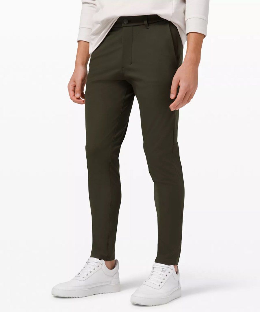 Lululemon Commission Skinny-Fit Pant Warpstreme 31 Waist (Dark Olive),  Men's Fashion, Bottoms, Trousers on Carousell