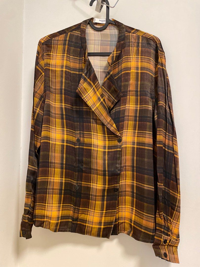Mango Blazer style Checkered Shirt