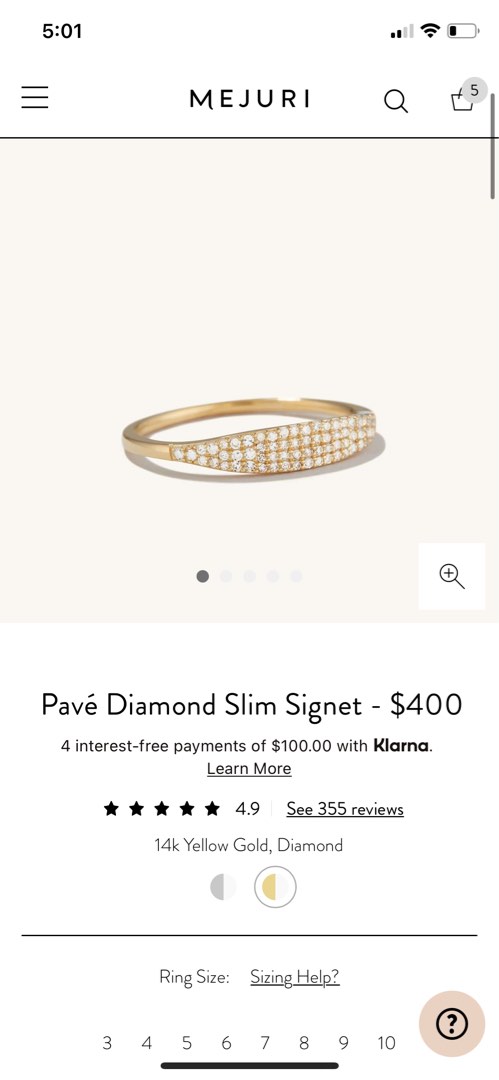 Mejuri pave diamond slim signet 14k solid gold Women s Fashion