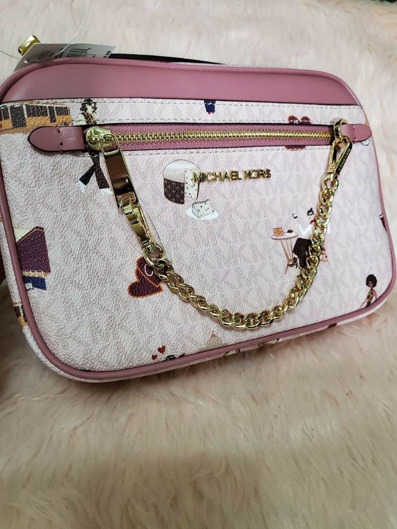 Michael Kors Jet Set East West Chain Crossbody Dark Pink MK Multi Girls  Milan