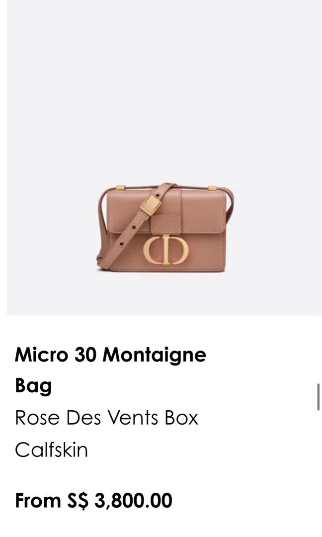 Christian Dior 30 Montaigne Box Bag Rose Des Vents Calfskin – Coco
