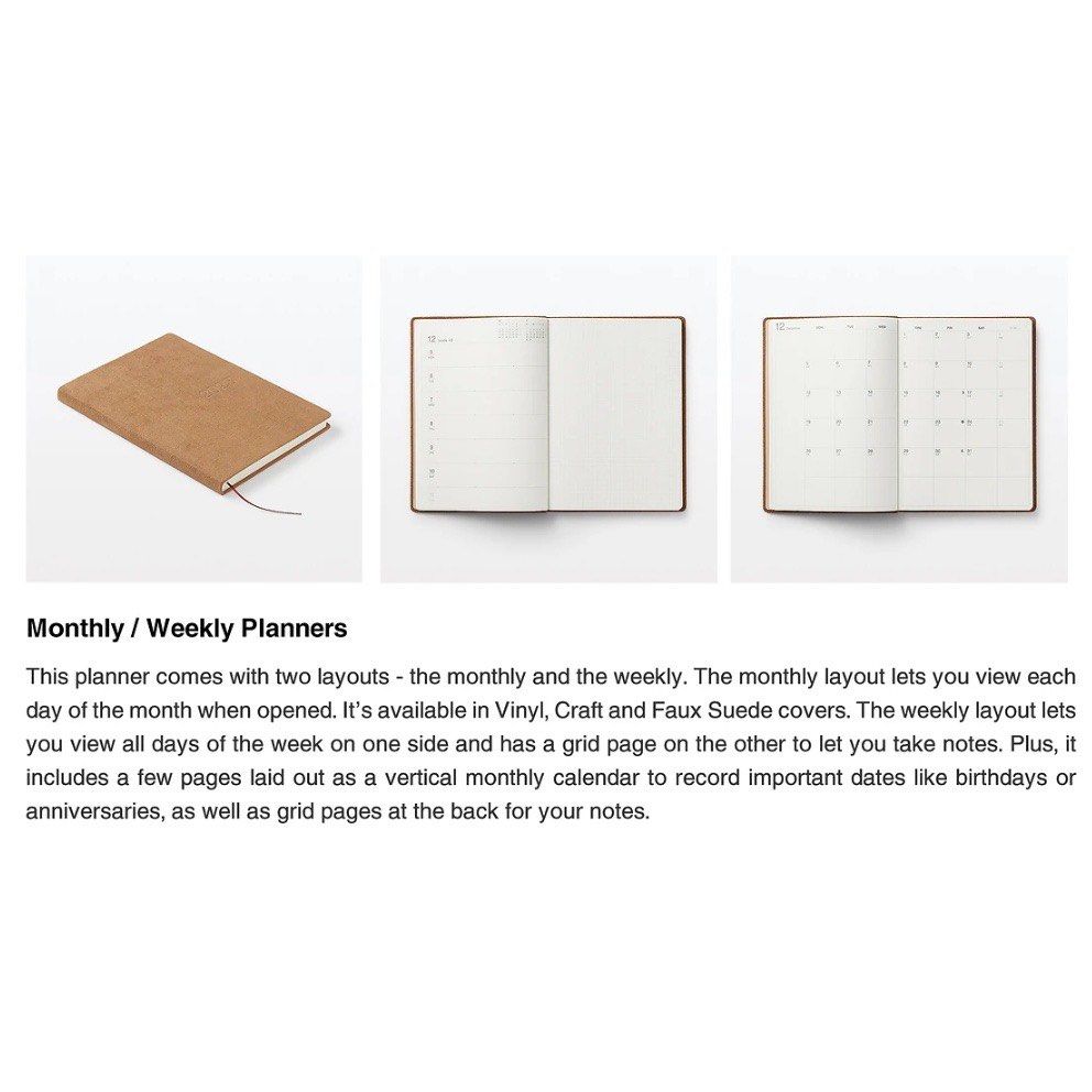 Muji Planner 2023 Faux Suede Cover, Hobbies & Toys, Stationary & Craft