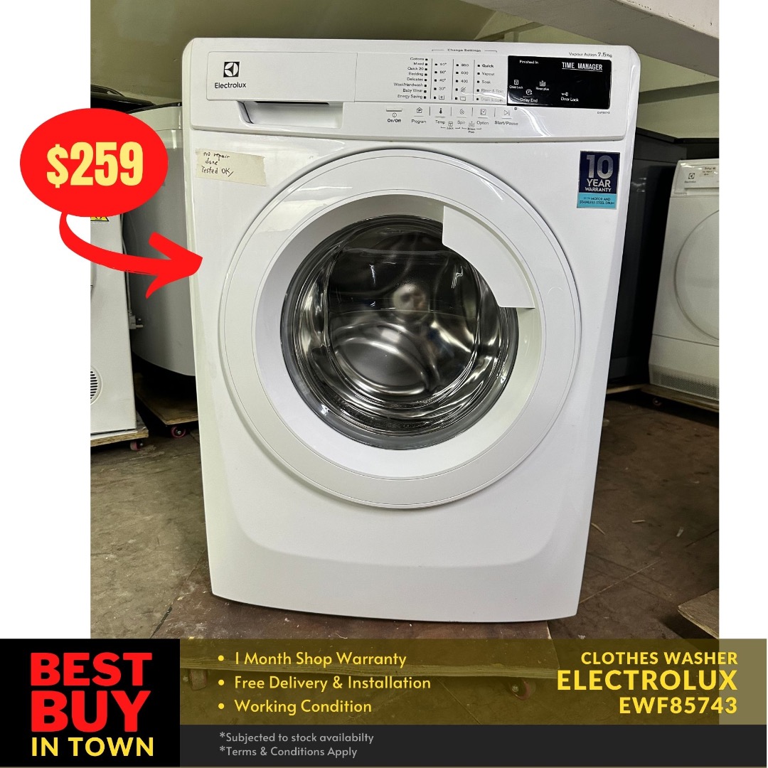 MUST BUY! ELECTROLUX 7.5KG FrontLoader Washing Machine EWF857432, TV