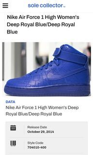 NIKE Air Force One High City Pack "Paris" Deep Royal Blue