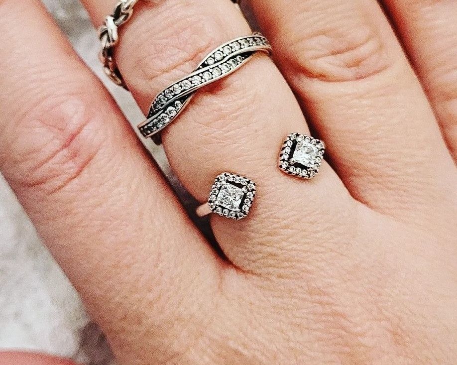 Pandora geometric shapes open ring store