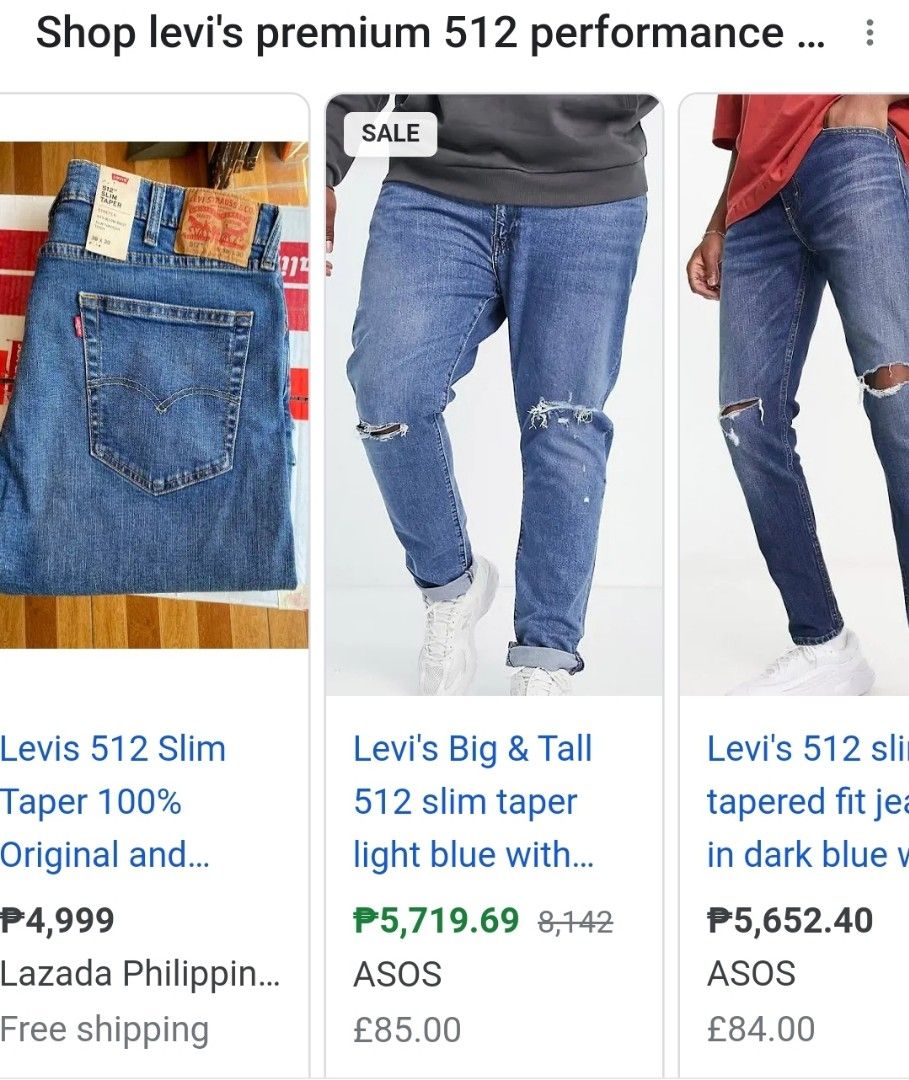 Orig LEVI'S 512 big E slim distressed jeans, Men's Fashion, Bottoms, Jeans  on Carousell