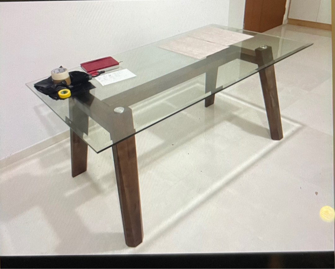 Picket and rail dining table 160cm, Furniture & Home Living, Furniture