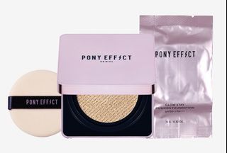 PONY EFFECT 紫盒極水透光氣墊粉餅 #002 白皙 PORCELAIN