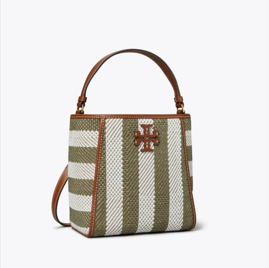 PRE-ORDER] TORY BURCH MCGRAW STRIPE SMALL BUCKET BAG, Luxury, Bags &  Wallets on Carousell