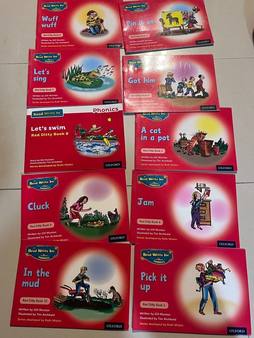 Read Write Inc Phonic (Red Ditty Book 1 to 10), 興趣及遊戲, 書本 & 文具, 小說