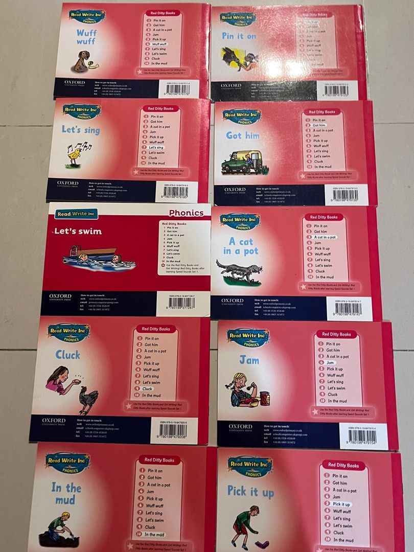 Read Write Inc Phonic (Red Ditty Book 1 to 10), 興趣及遊戲, 書本 & 文具, 小說 ...