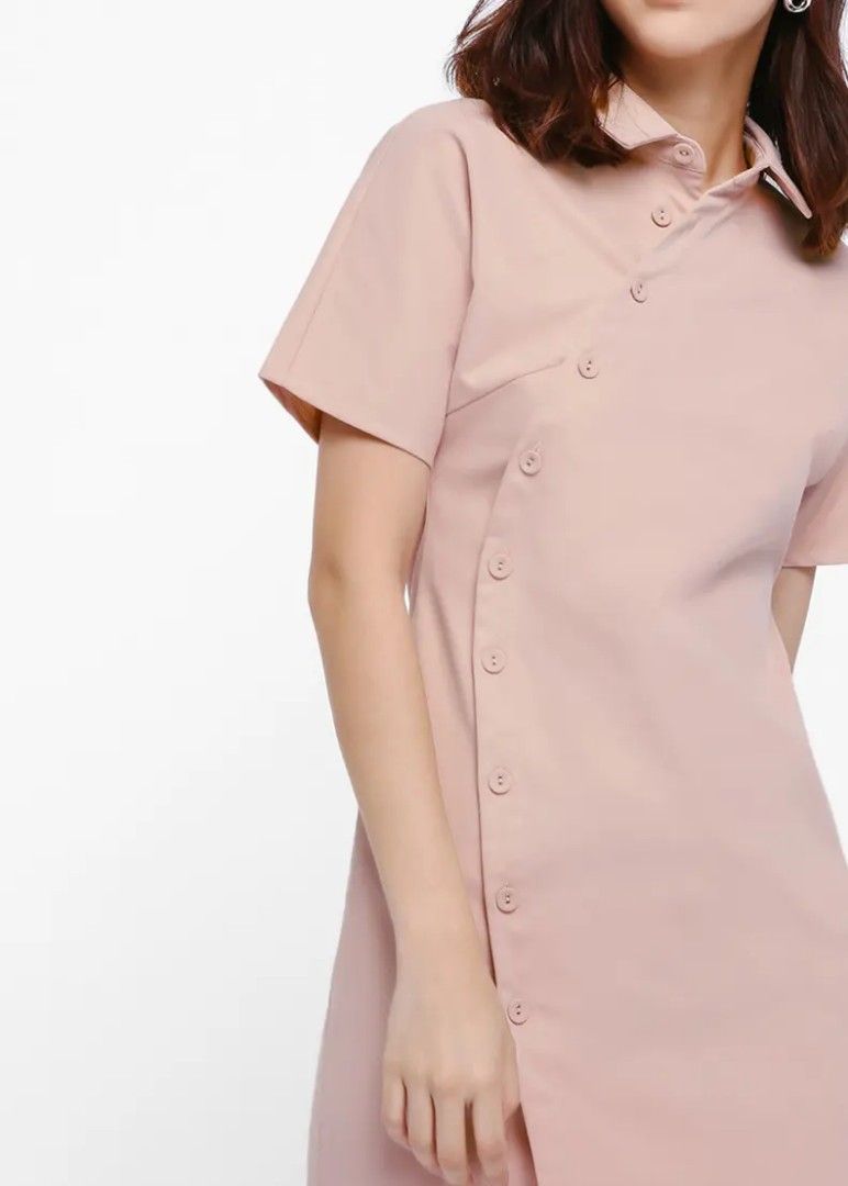 princess polly baby blue dress Black Satin Asymmetrical Button Down Shirt Dress Long sleeve A-Line Dress,  Women's Fashion, Dresses & Sets, Dresses on Carousell main image 1