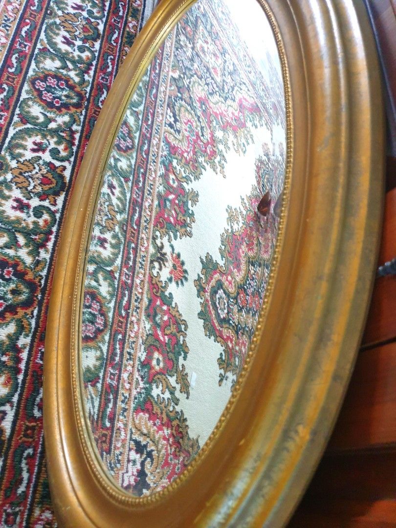 Rustic Vintage Ikea Oval Wall Mirror, Furniture & Home Living, Home