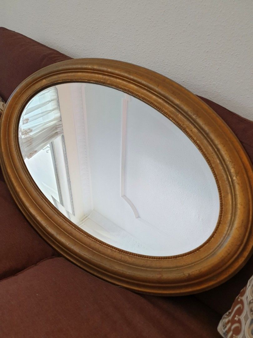Rustic Vintage Ikea Oval Wall Mirror, Furniture & Home Living, Home