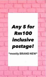 SALES !!! RM100 for 5 !!! Mostly BRAND NEW