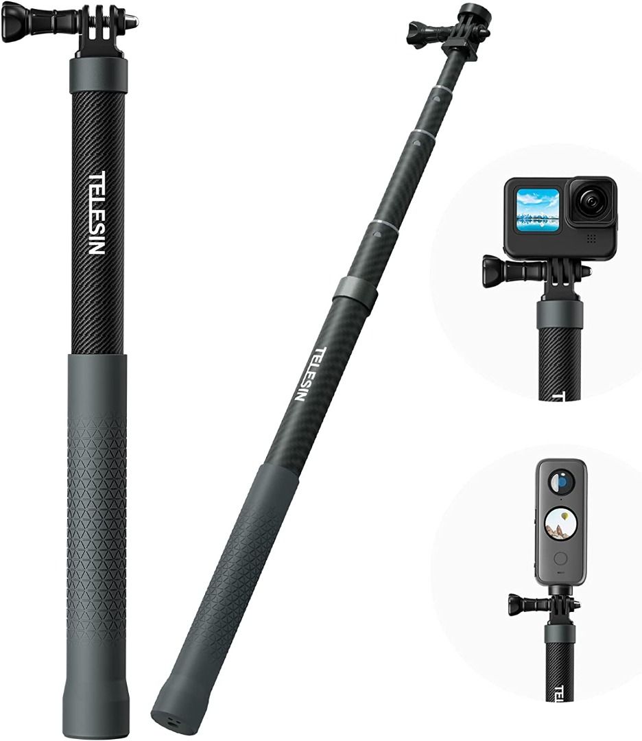 a-E) Vamson Invisible Selfie Stick for Insta360 X3 Rotating Bullet