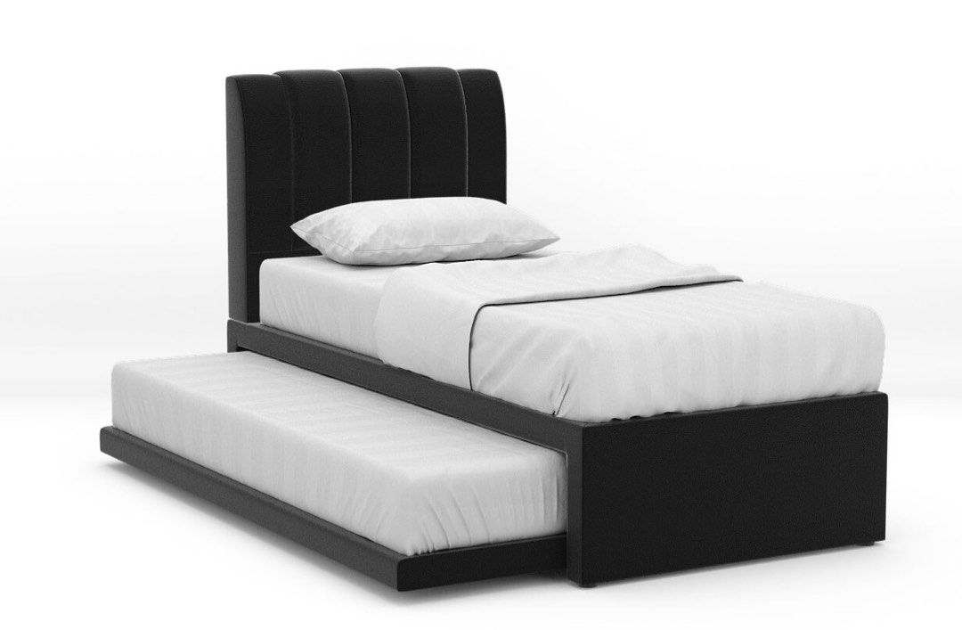Single bed with pull out bed, Furniture & Home Living, Furniture, Bed