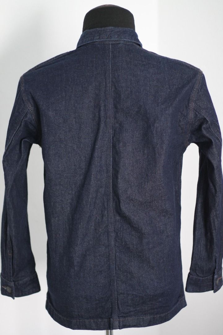 Size S Oversized UNIQLO Chore Denim Jacket Dark Blue., Men's Fashion ...