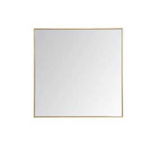 Square Mirror Aluminum Gold Frame 40x40cm