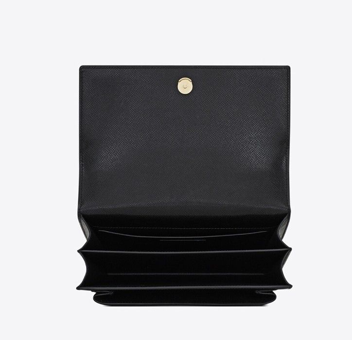 Saint Laurent Coated Bark Calfskin Medium Monogram Sunset Black