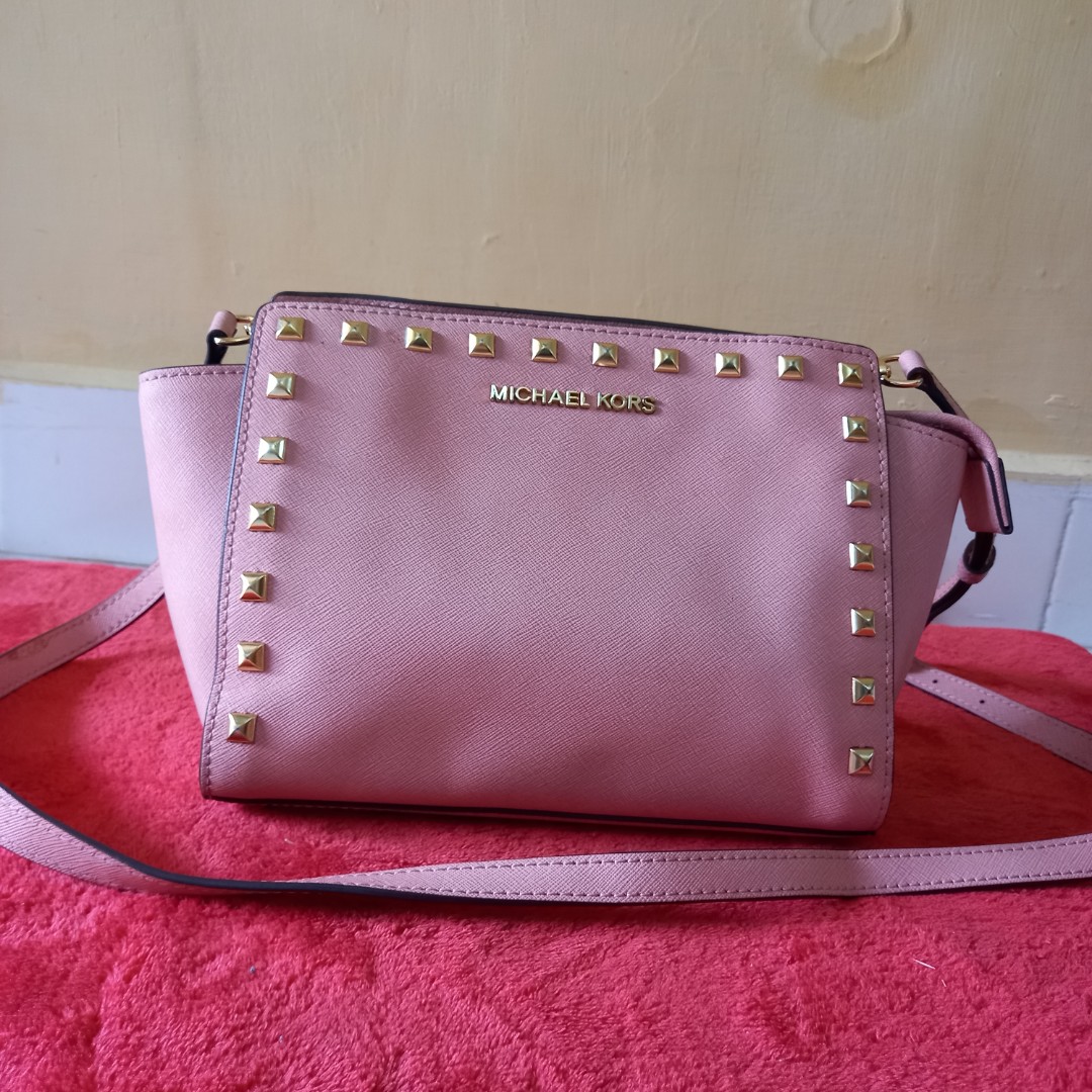 tas sling-bag Michael Kors Selma Stud Medium Pink