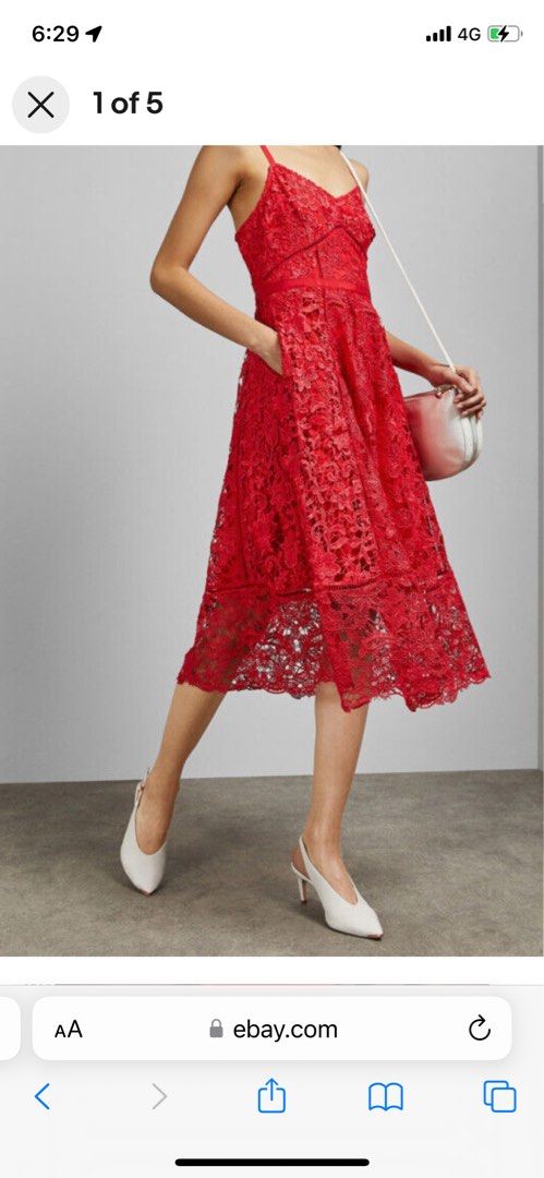 Ted baker clearance red lace dress