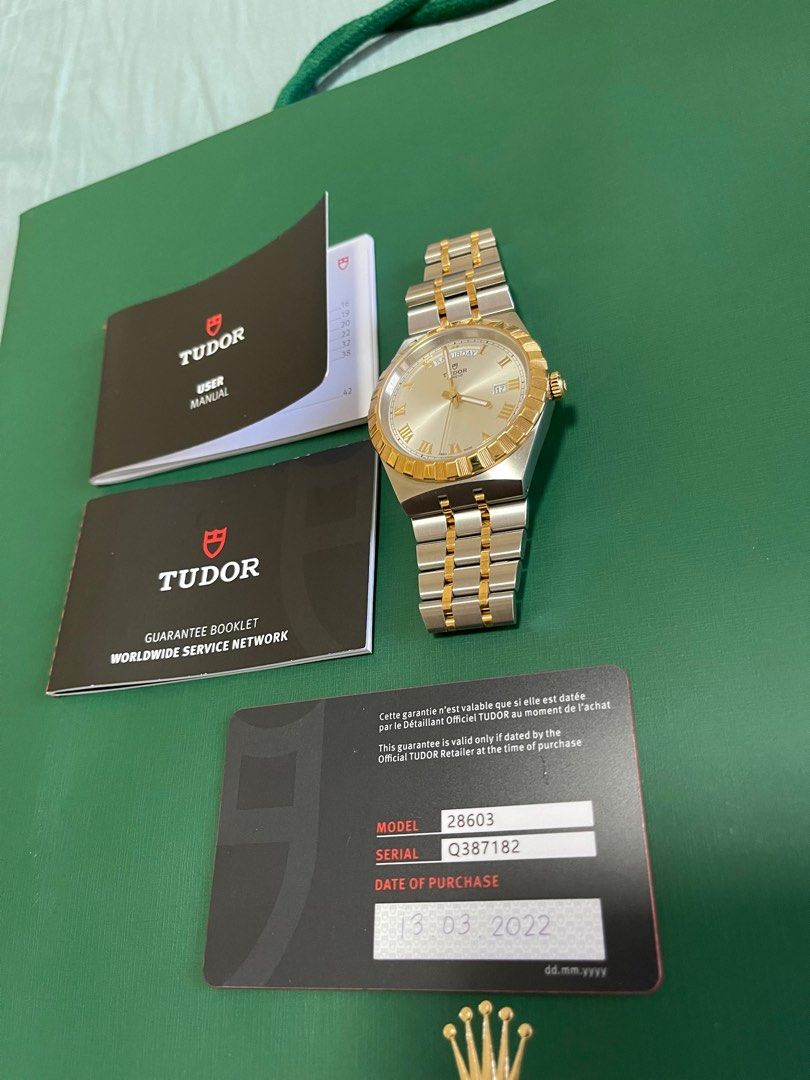 Tudor Royal Date (Category: Luxury Watches) located in Makati City. Submitted by rexbonyad (Listing ID 1208108687, Image 3). Description: Tudor Royal Date Two tone yellow gold 41mm bezel Automatic Like new.