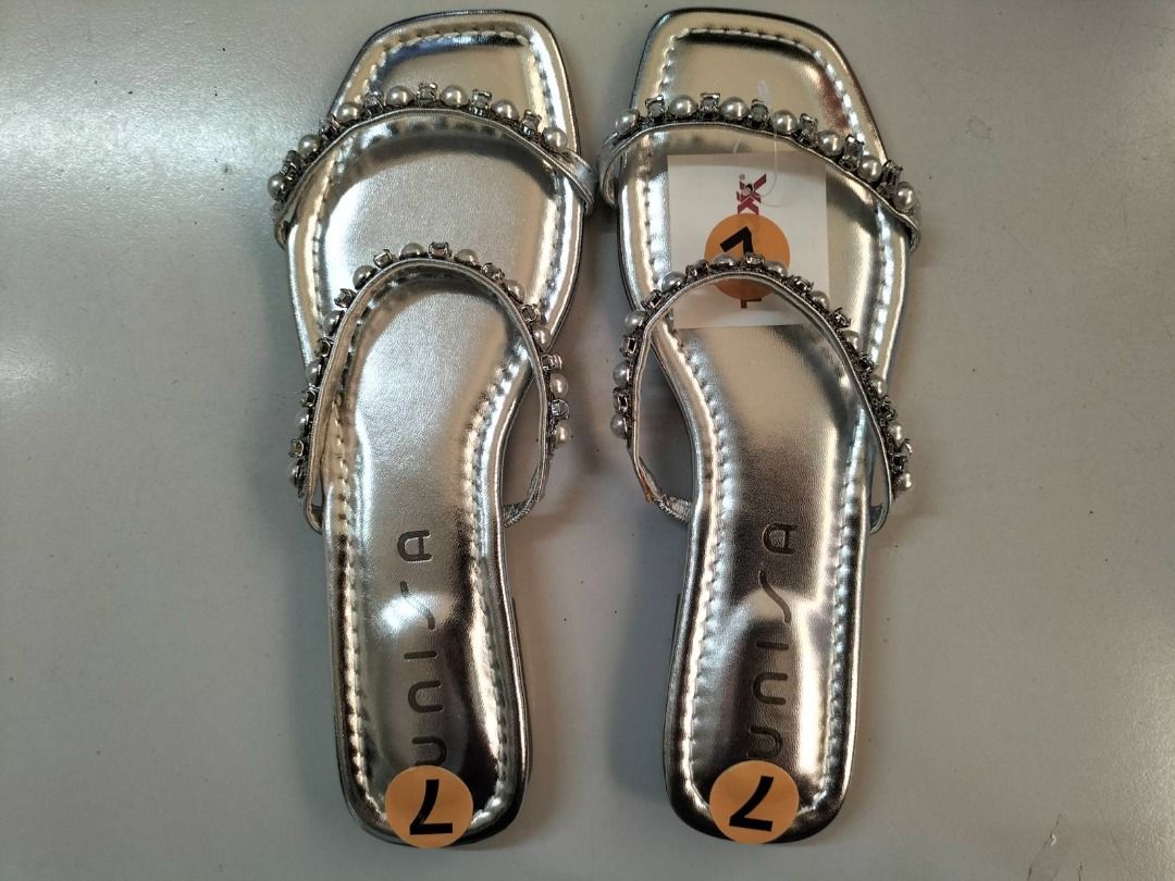 Unisa silver rhinestone sandals online